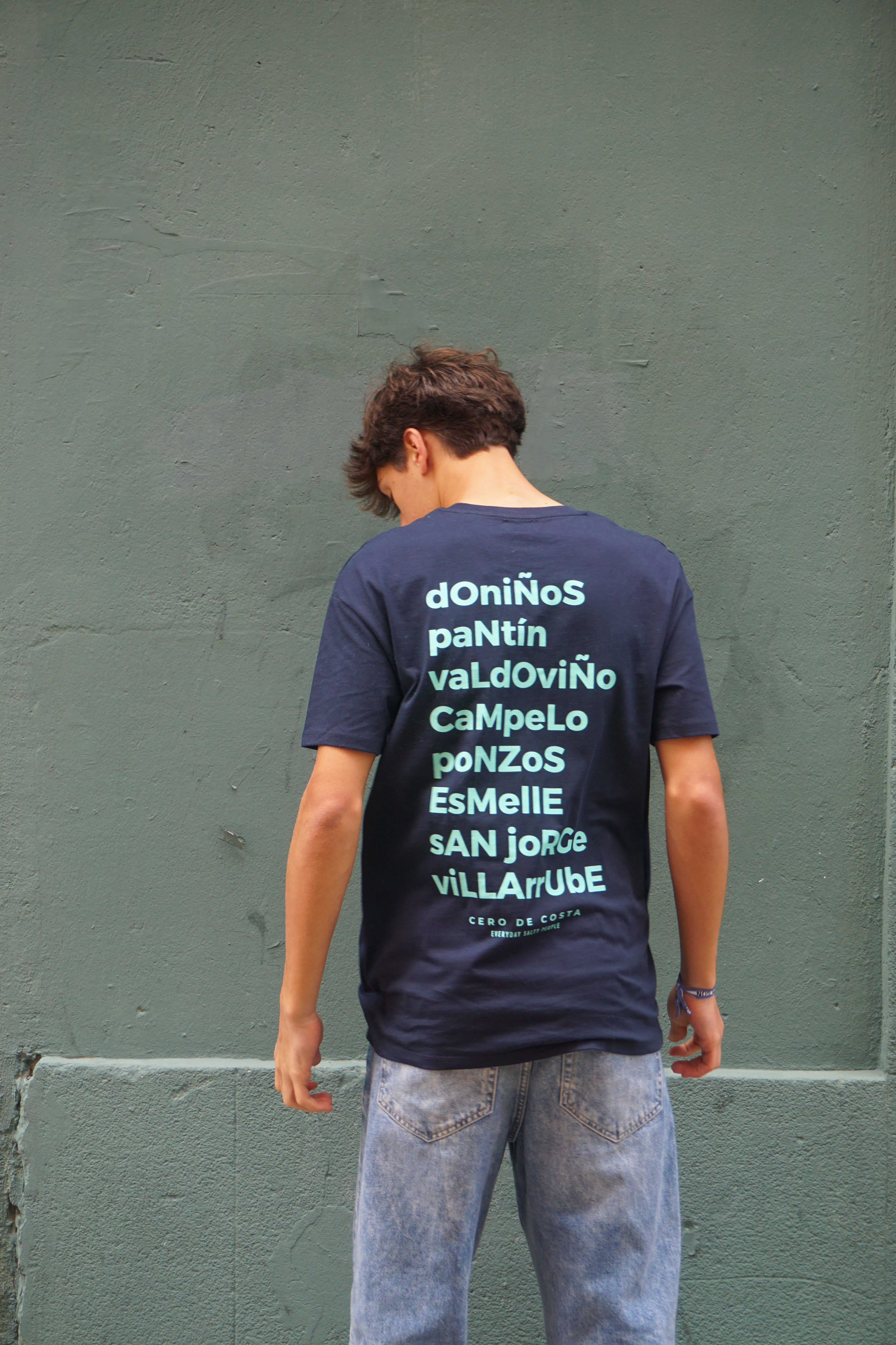 CAMISETA ALGODÓN ORGÁNICO MARINO/VERDE “FERROL”